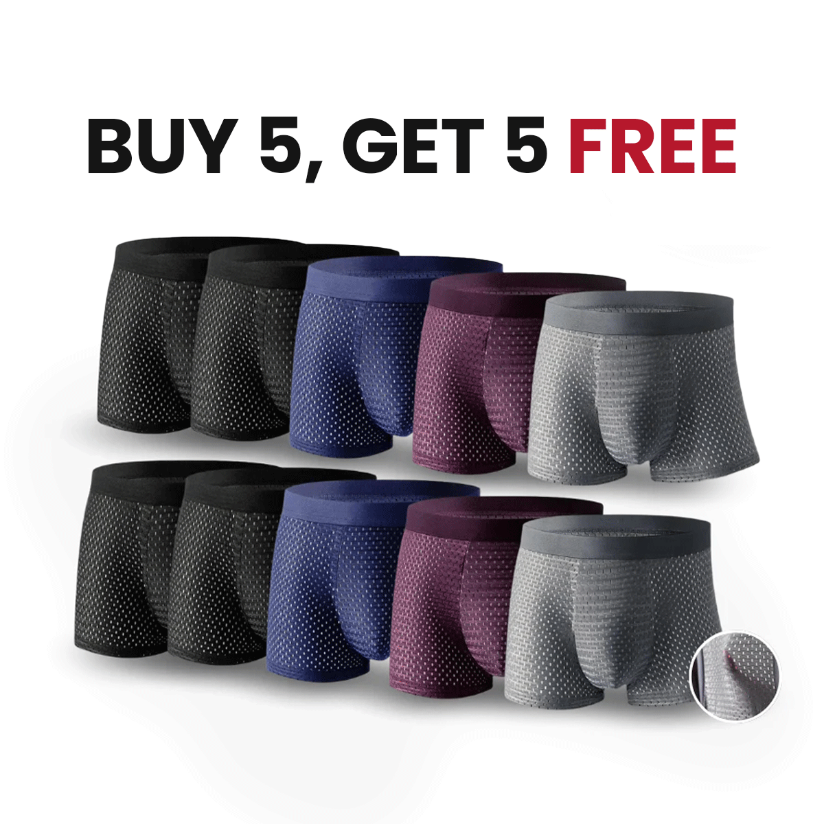 Buy 5, Get 5 FREE - Bamboo Fibre Boxers – Ultimate Comfort & Guaranteed Durability