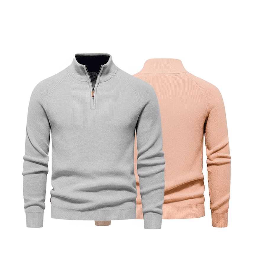 Zipped Collar Sweater R&L + Free Watch